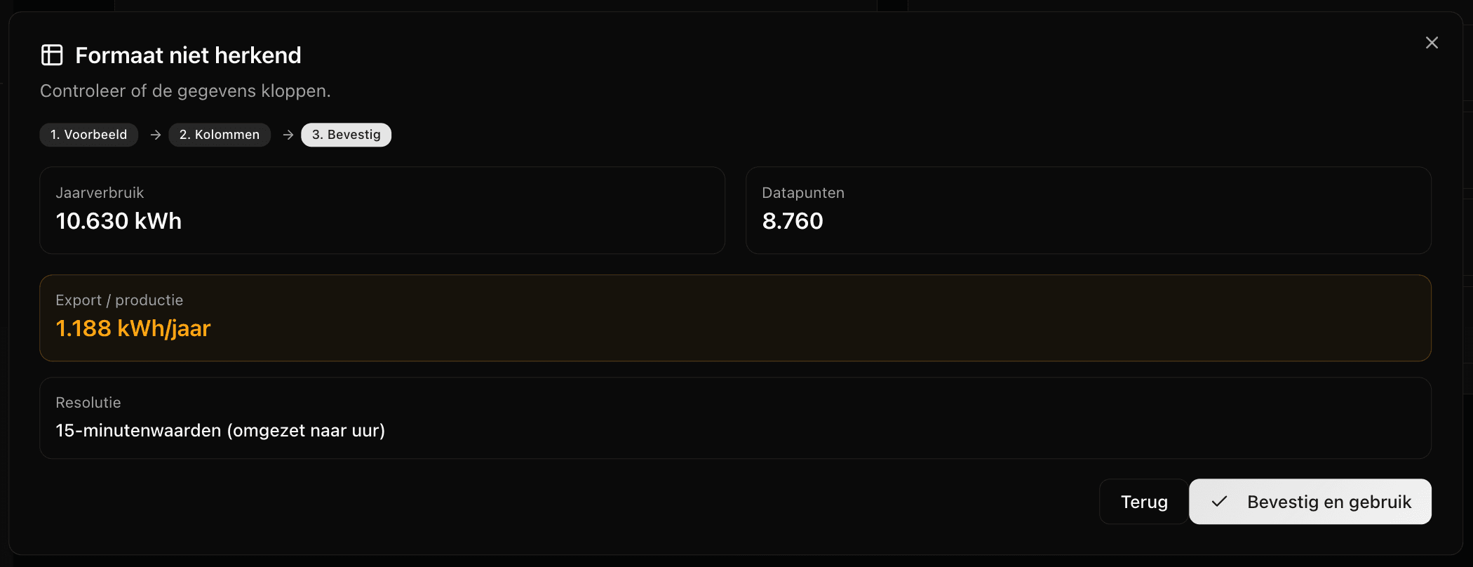 Verwerkt resultaat controleren