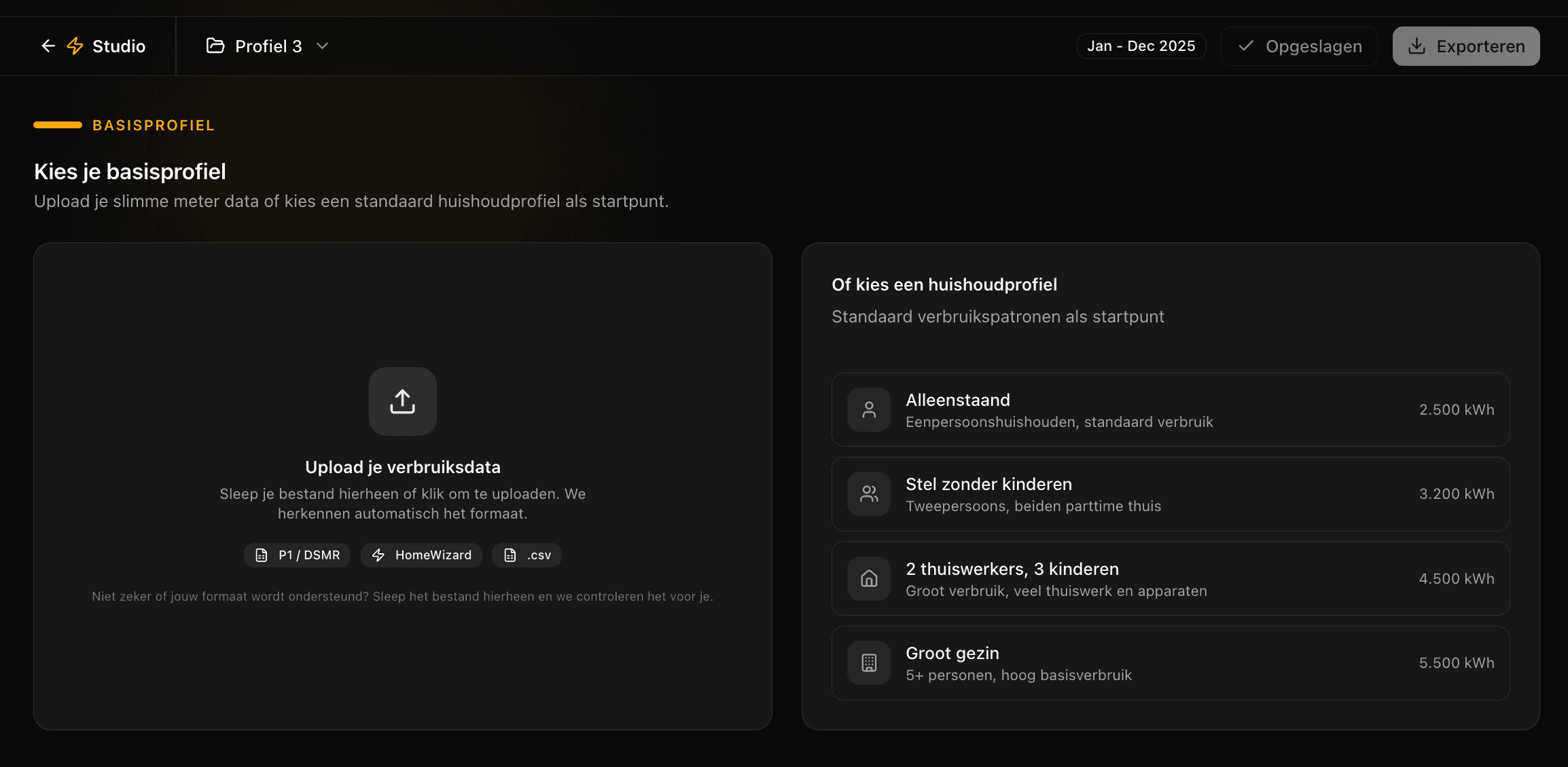 Huishoudsjablonen kiezen in Enhub Studio