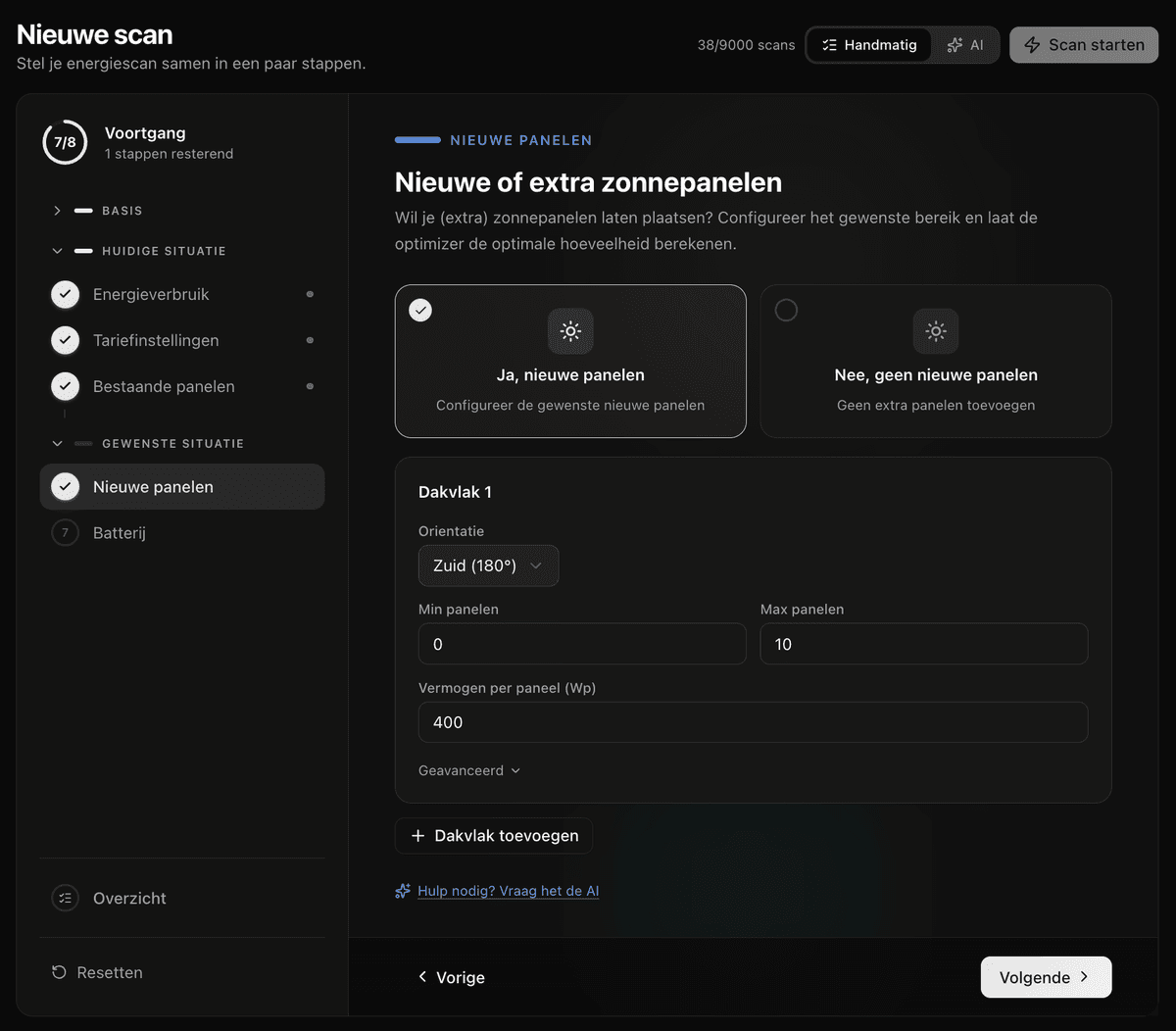 Nieuwe panelen toevoegen